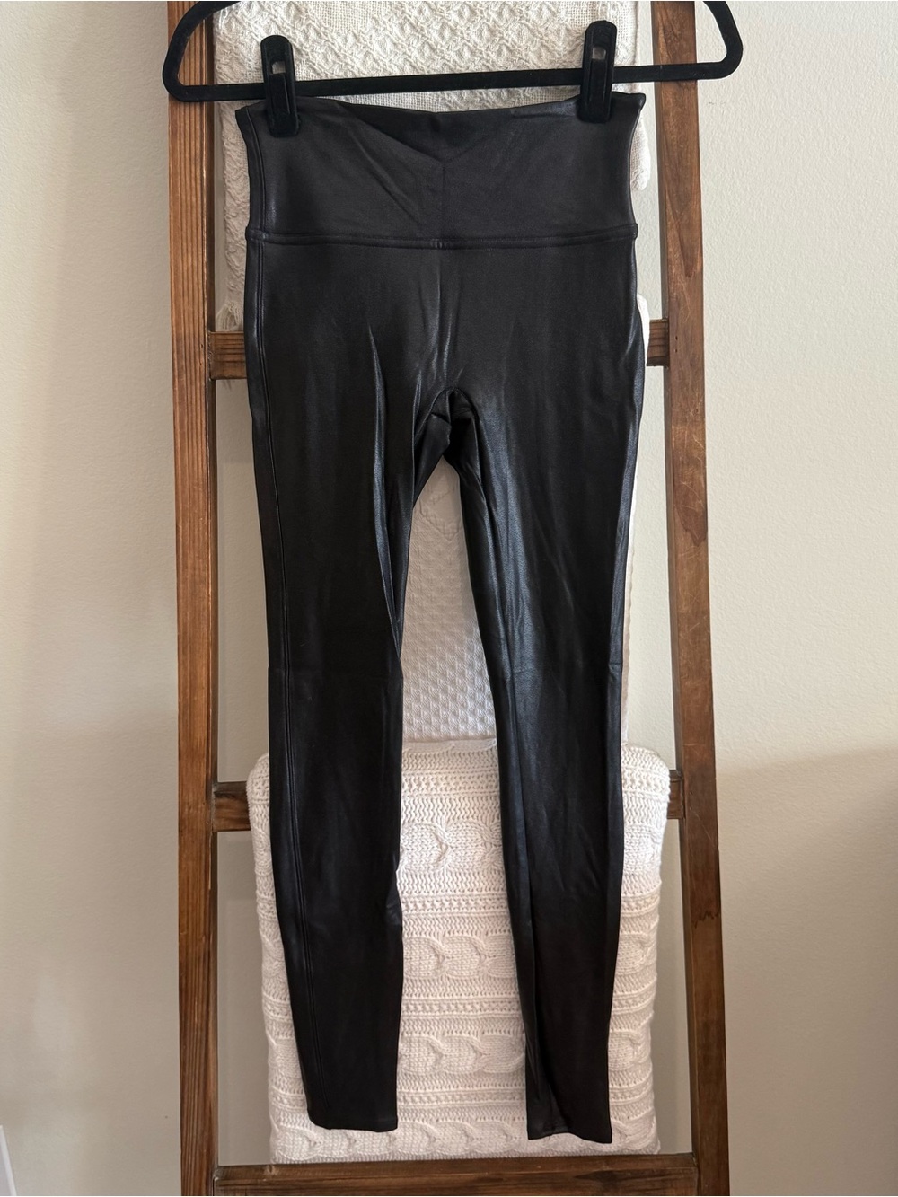 NWOT SPANX Classic Black Faux Leather Leggings